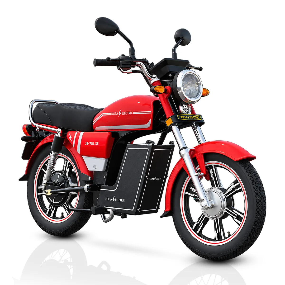 JE-70L SE Bolt electric motorcycle, three-quarter, alloy rims
