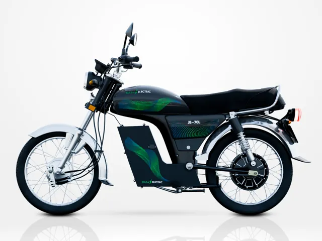 JE-70L Fury electric motorcycle, black, side view