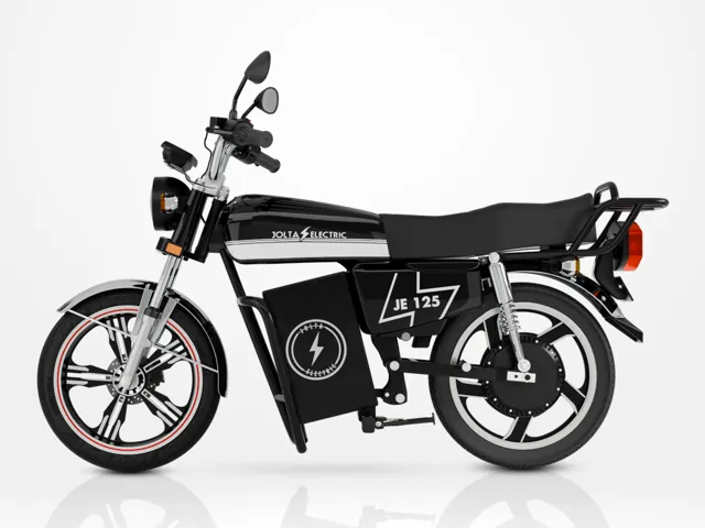 JE-125L electric motorcycle, black, side view