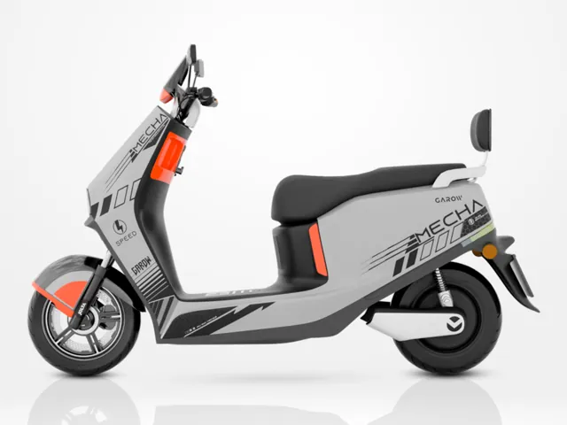 Mecha electric scooty, graphite grey, side view