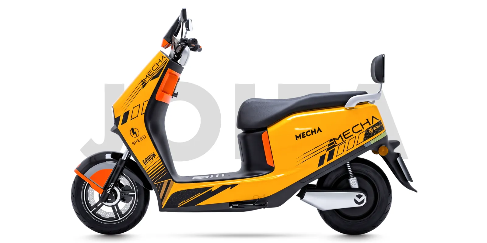Mecha electric scooty, side view
