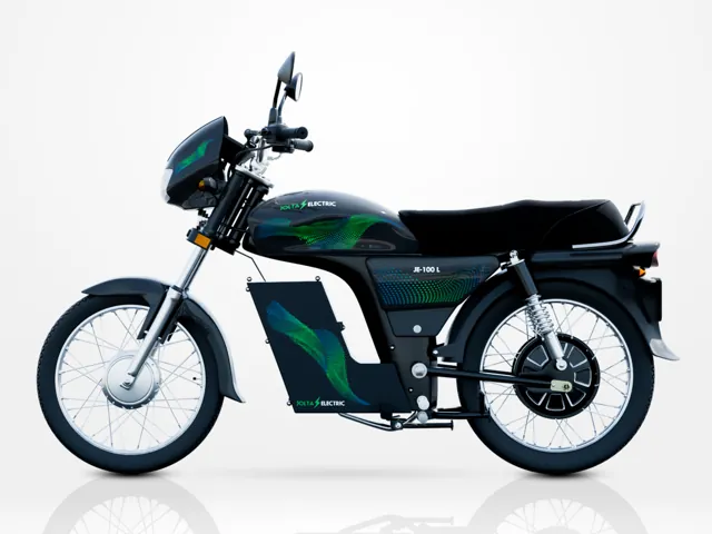 JE-100L Thunder electric motorcycle, black, side view