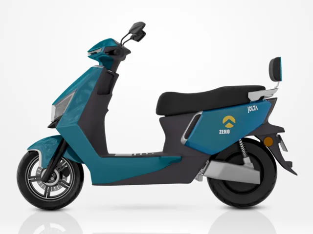 Zeno electric scooty, teal, side view