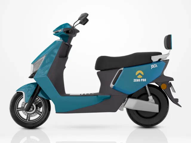 Zeno Pro electric scooty, teal, side view