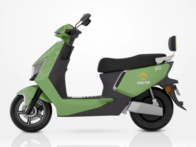 Zeno Pro electric scooty, green, side view