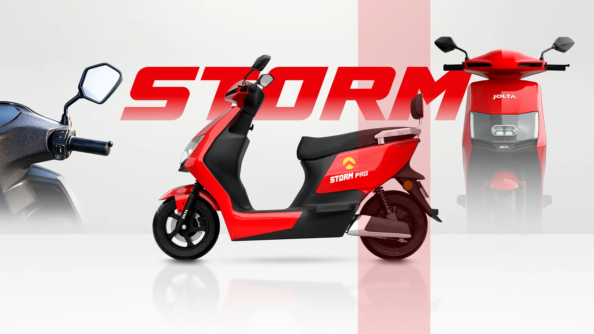 Jolta Storm electric scooty in red.